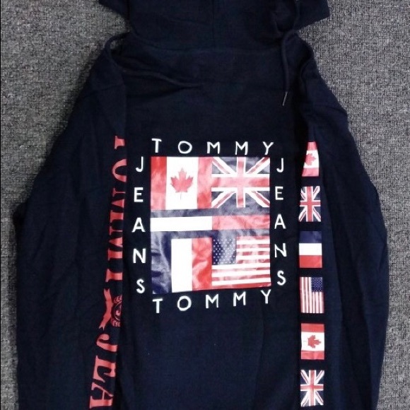 Tommy Hilfiger Navy Flag Hoodie - Picture 4 of 5